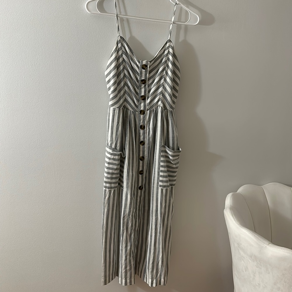 Striped maxi dress soft linen material